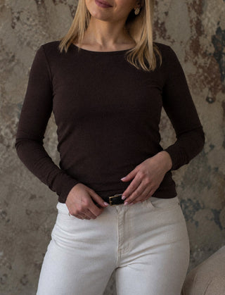 Longsleeve z lyocellu No. 1 Chocolat Noir Lavamme