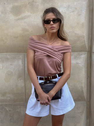 Bluzka z lyocellu No. 4 Sable Rosé - Lavamme