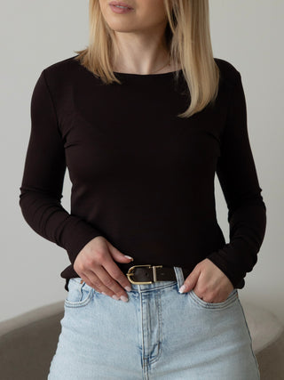 Longsleeve z lyocellu No. 1 Chocolat