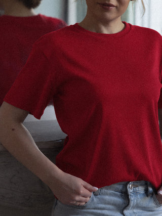 T-shirt z bawełny No. 1 Rouge Coquelicot