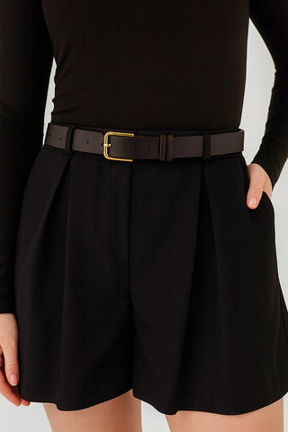 Przedsprzedaż: Szorty z włoskiej wełny No. 4 Noir - wysyłka po 26.01