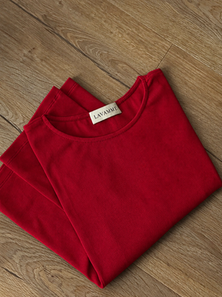Longsleeve z bawełny No. 1 Rouge Coquelicot