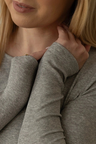 Longsleeve z lyocellu No. 1 Gris Clair - Lavamme