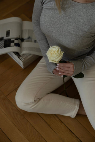 Longsleeve z lyocellu No. 1 Gris Clair - Lavamme