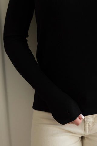 Longsleeve z lyocellu No. 1 Noir - Lavamme