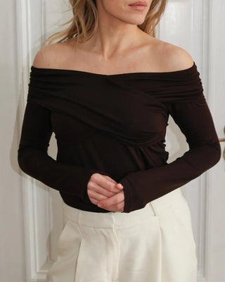 Longsleeve z lyocellu No. 4 Chocolat Noir Lavamme