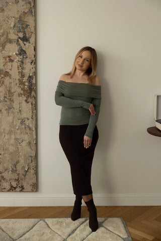 Longsleeve z modalu No. 2 Olive - Lavamme