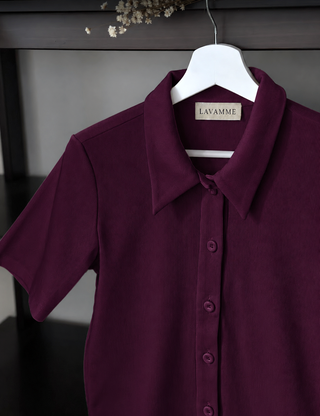 T-shirt z bawełny No. 2 Cerise Lavamme