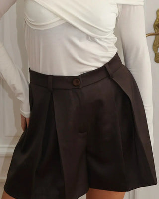 Szorty z włoskiej wełny No. 4 Chocolat Lavamme