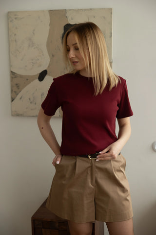 T-shirt No. 1 Vin rouge - Lavamme