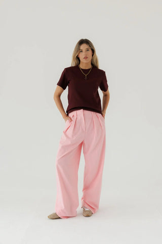 T-shirt z bawełny No. 1 Cerise - Lavamme