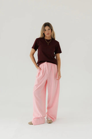 T-shirt z bawełny No. 1 Cerise - Lavamme