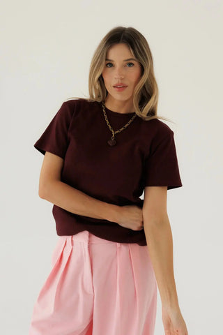 T-shirt z bawełny No. 1 Cerise - Lavamme