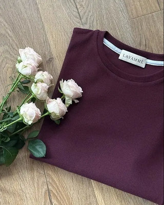 T-shirt z bawełny No. 1 Cerise Lavamme