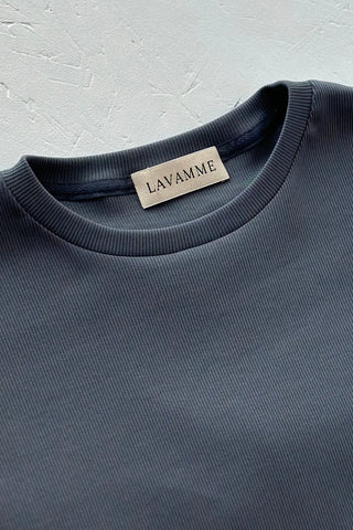 T-shirt z bawełny No. 1 Gris Lavamme