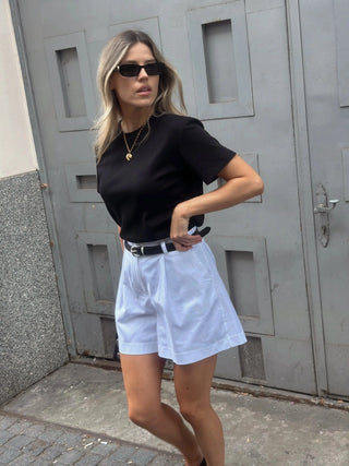 T-shirt z bawełny No. 1 Noir Classique - Lavamme