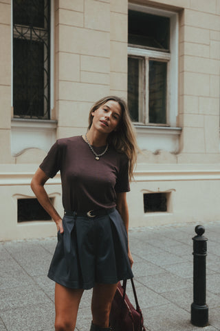 T-shirt z lyocellu No. 1 Chocolat - Lavamme