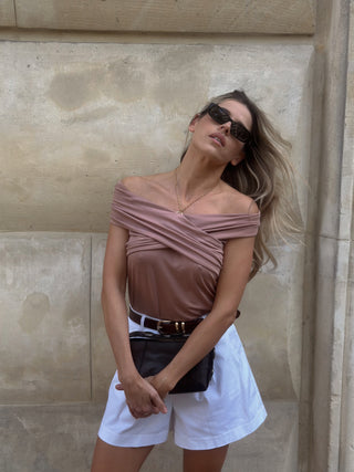 Bluzka z lyocellu No. 4 Sable Rosé
