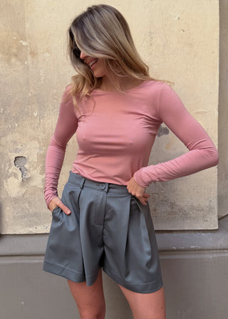 Szorty z włoskiej wełny No. 4 Gris Lavamme