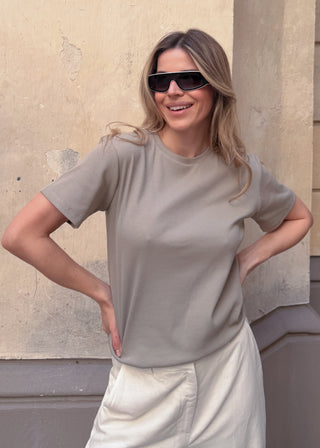 T-shirt z bawełny No. 1 Eucalyptus Lavamme